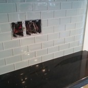 The counters were installed and the backsplash tile went up on the same day - sparrowsoirees